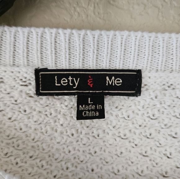 L White Lety and Me Sweater - Picture 2 of 5